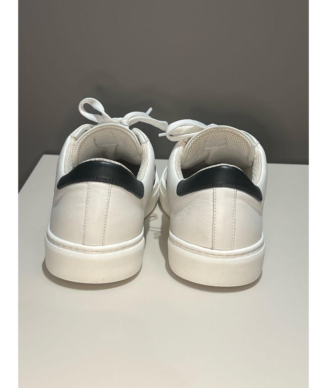 BOTTEGA VENETA Белые кожаные низкие кроссовки / кеды, фото 4