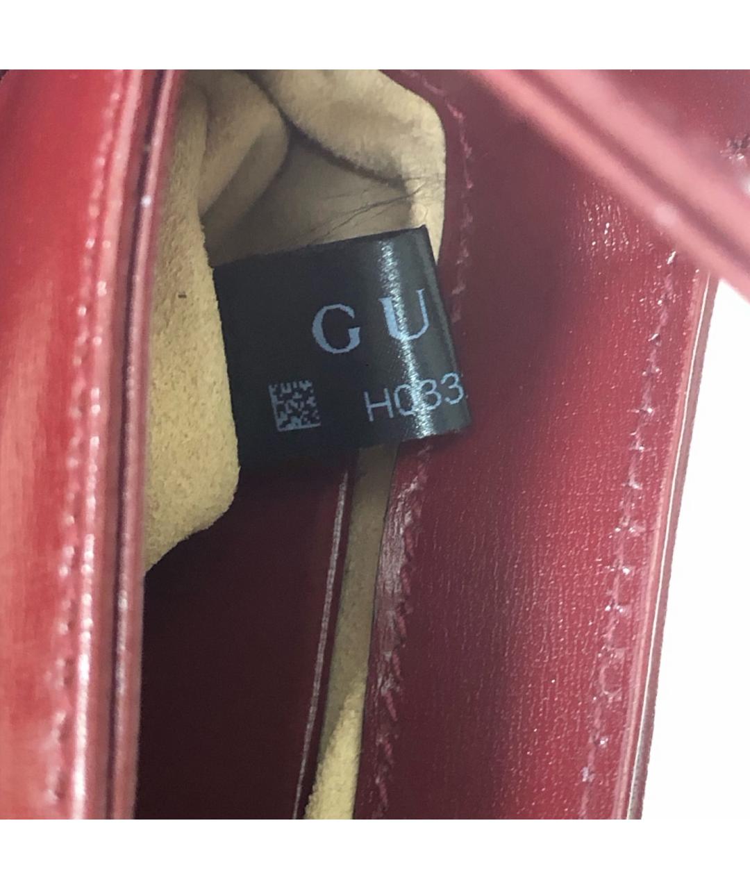 GUCCI Красная кожаная сумка через плечо, фото 7