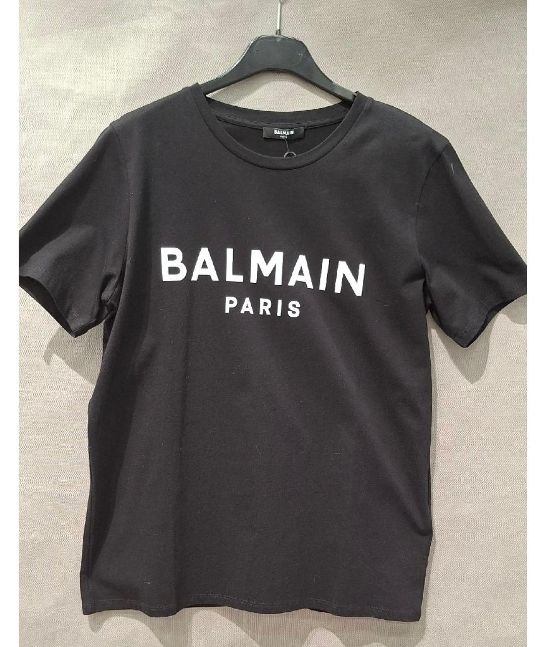 BALMAIN Черная хлопковая футболка, фото 7