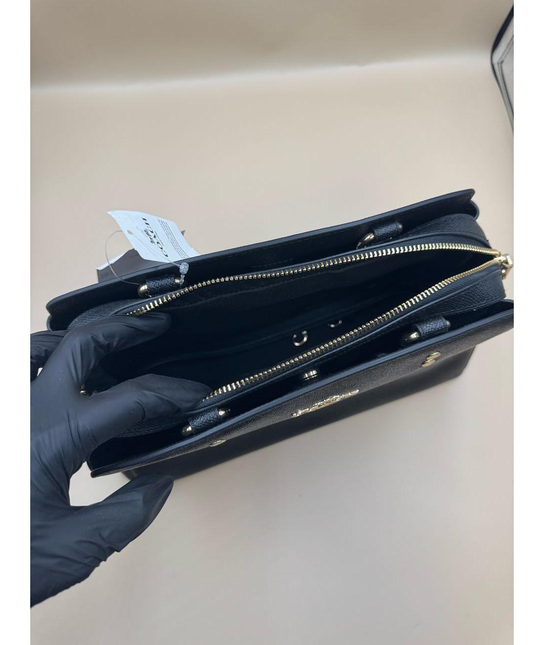 COACH Черная кожаная сумка через плечо, фото 5