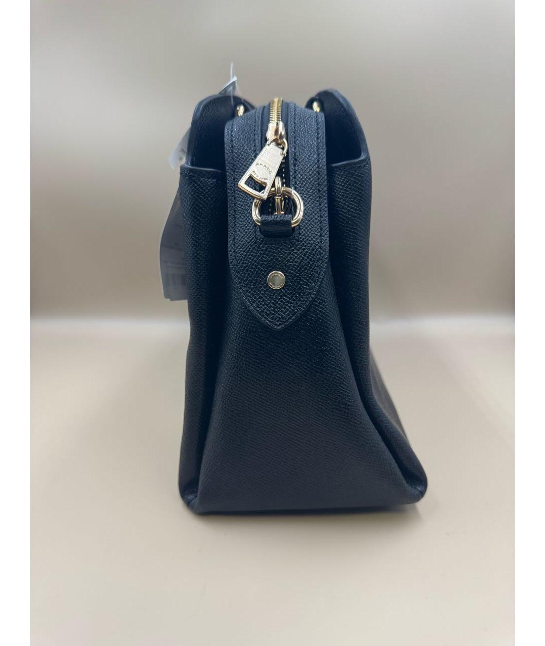 COACH Черная кожаная сумка через плечо, фото 4