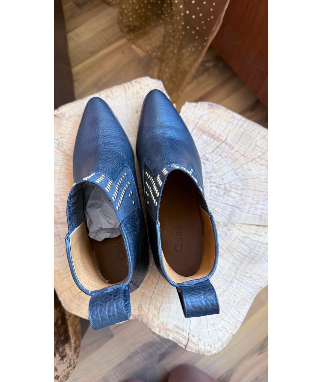 CHLOE Черные кожаные полусапоги, фото 6