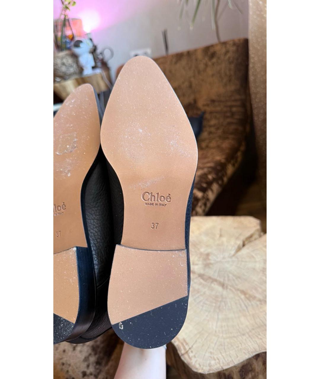 CHLOE Черные кожаные полусапоги, фото 4