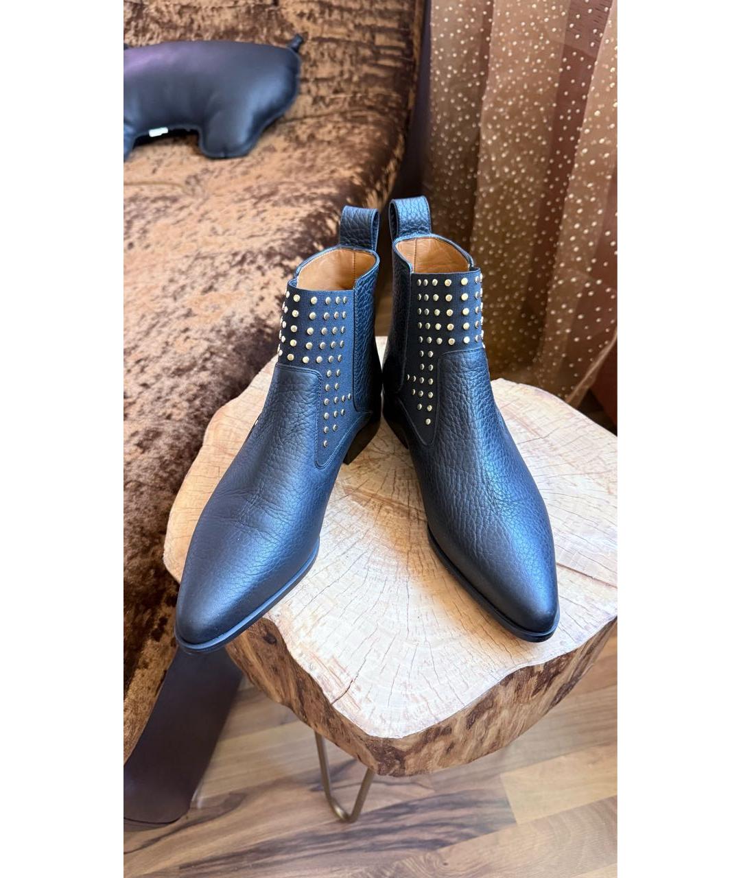 CHLOE Черные кожаные полусапоги, фото 3