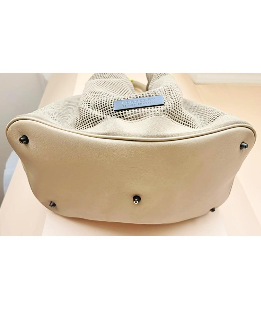 BURBERRY Бежевая замшевая сумка через плечо, фото 5
