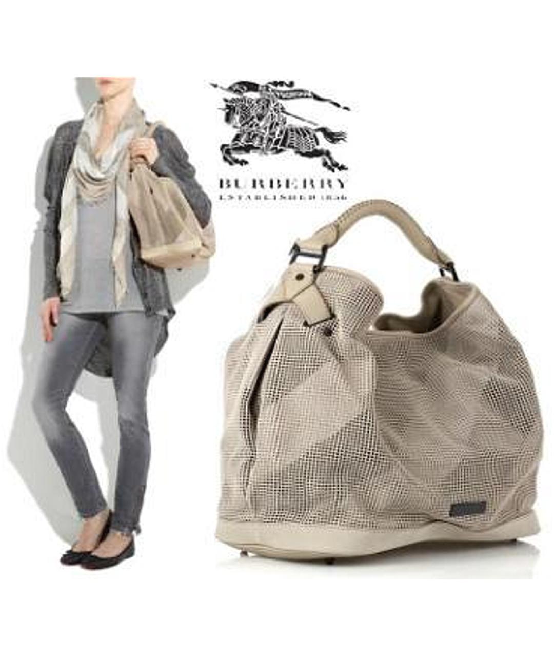 BURBERRY Бежевая замшевая сумка через плечо, фото 3