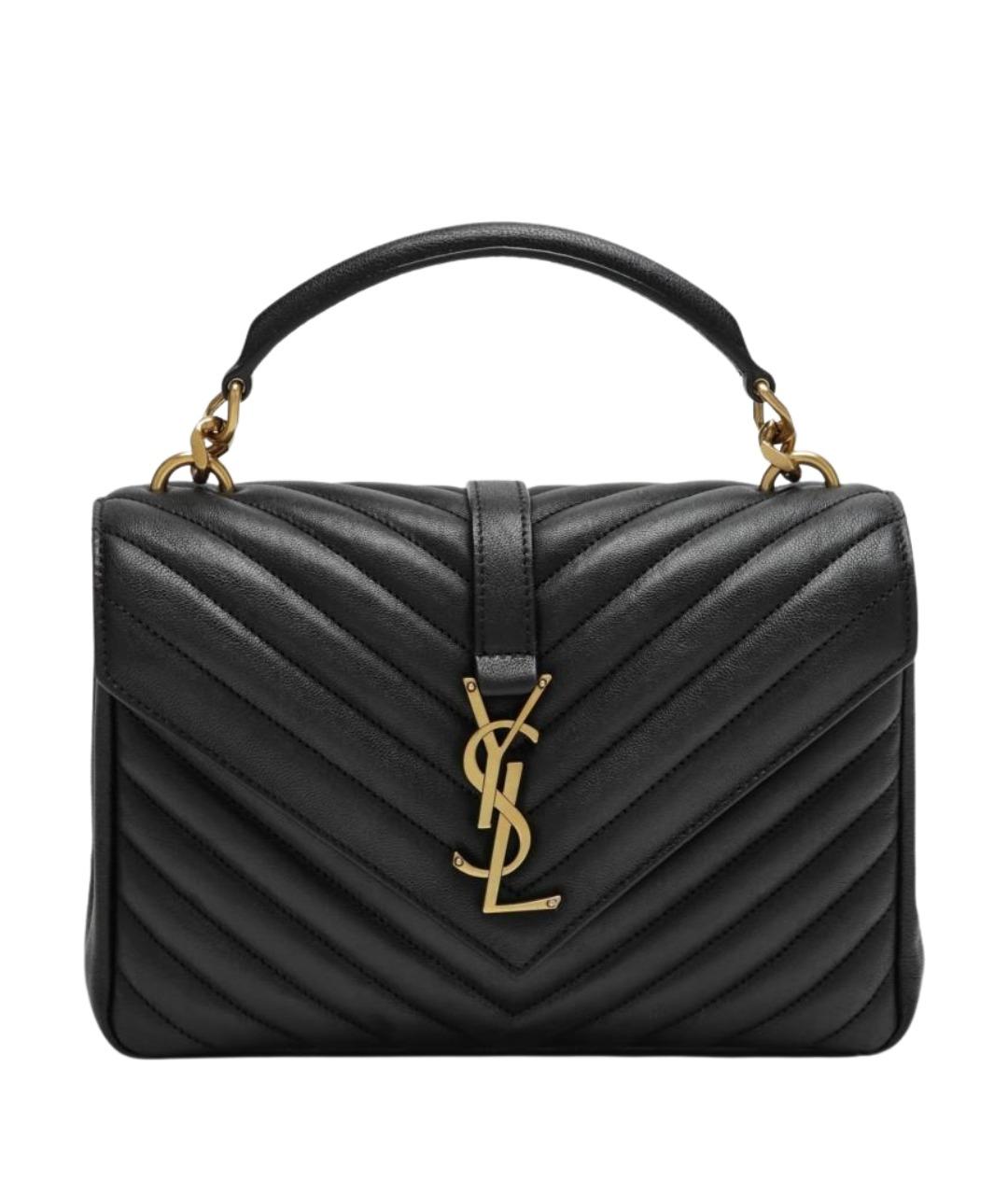 SAINT LAURENT Черная кожаная сумка через плечо, фото 1