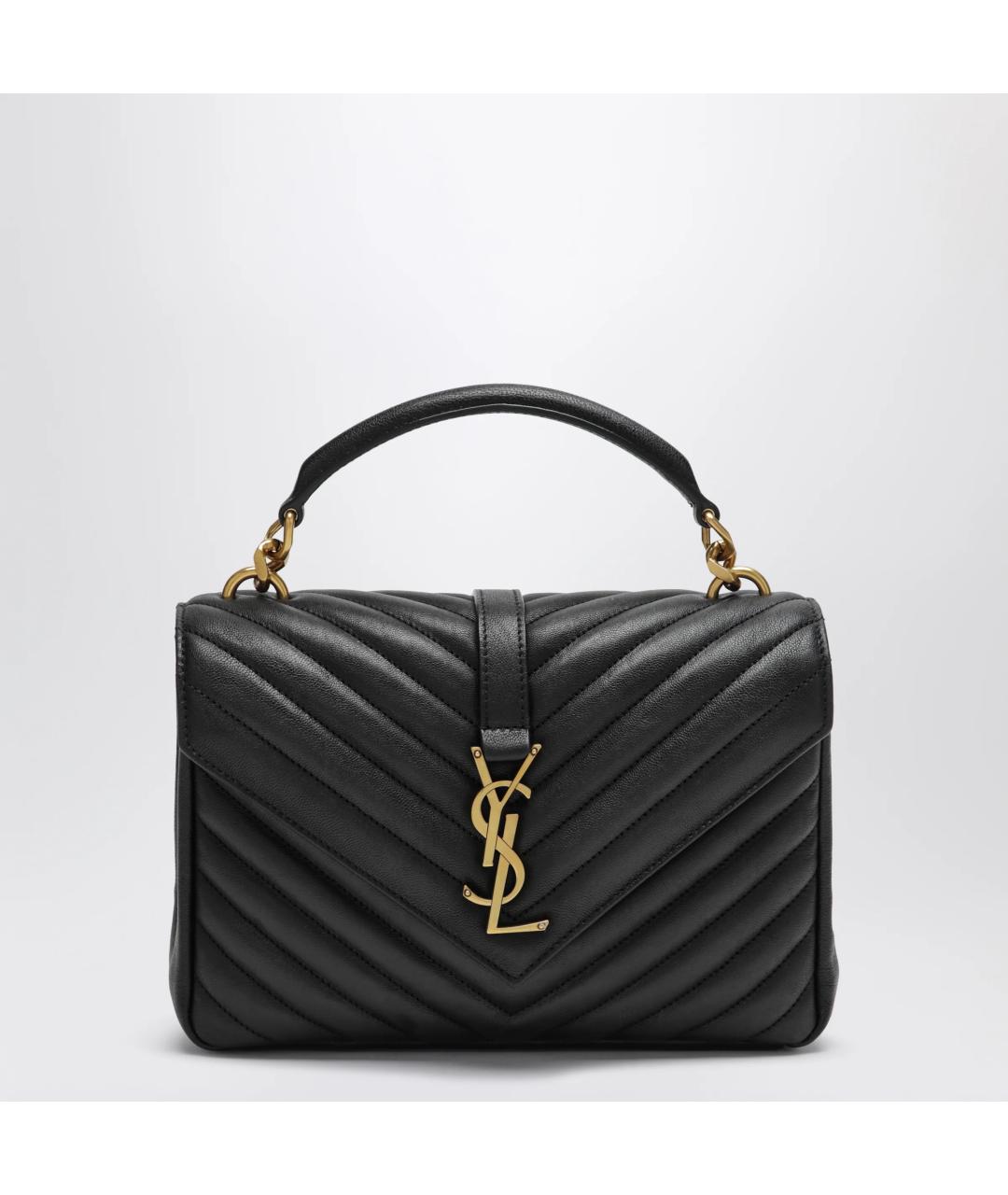 SAINT LAURENT Черная кожаная сумка через плечо, фото 3