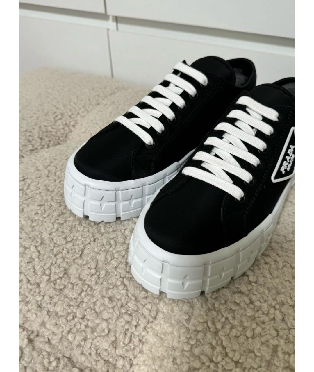 PRADA Черные текстильные кеды, фото 5