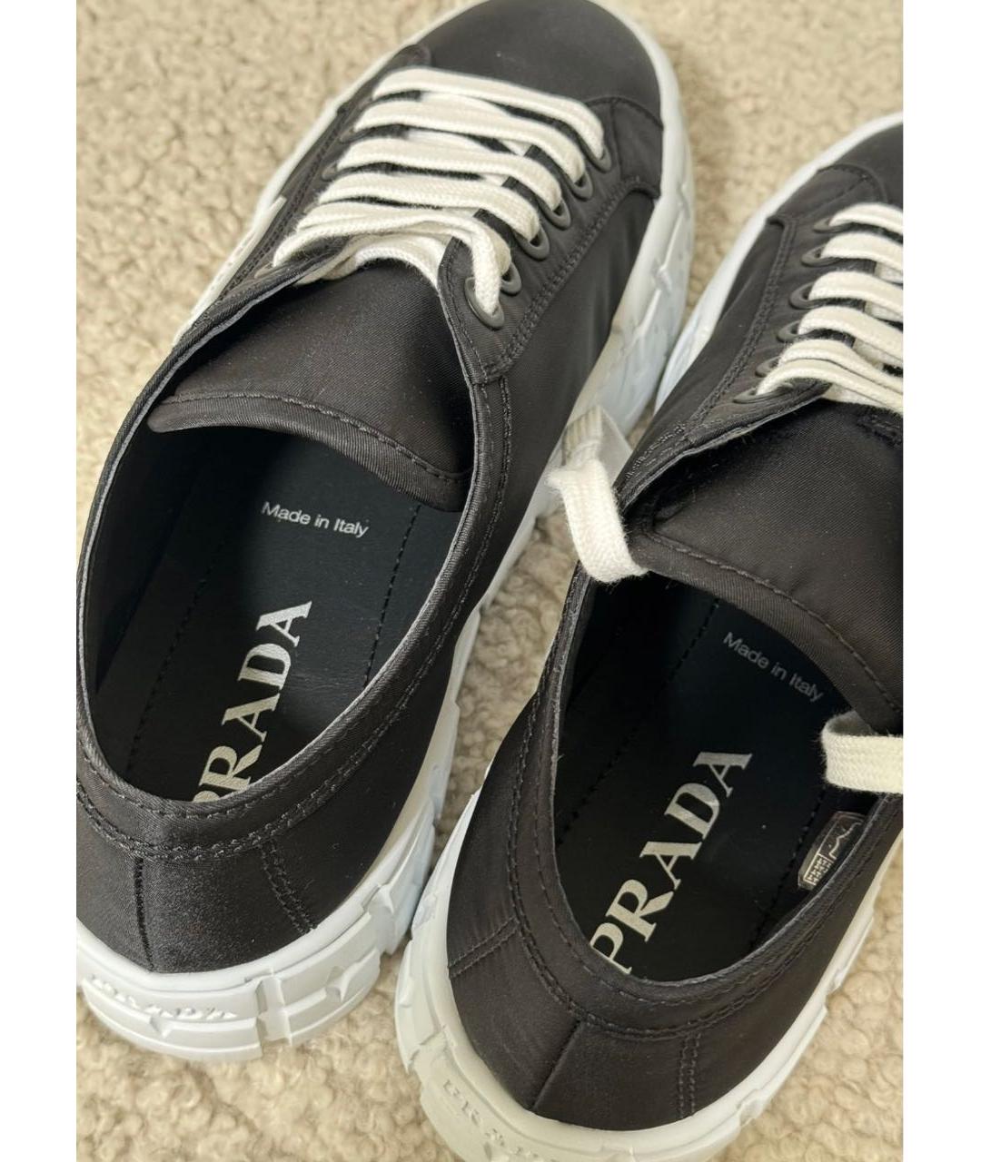 PRADA Черные текстильные кеды, фото 7