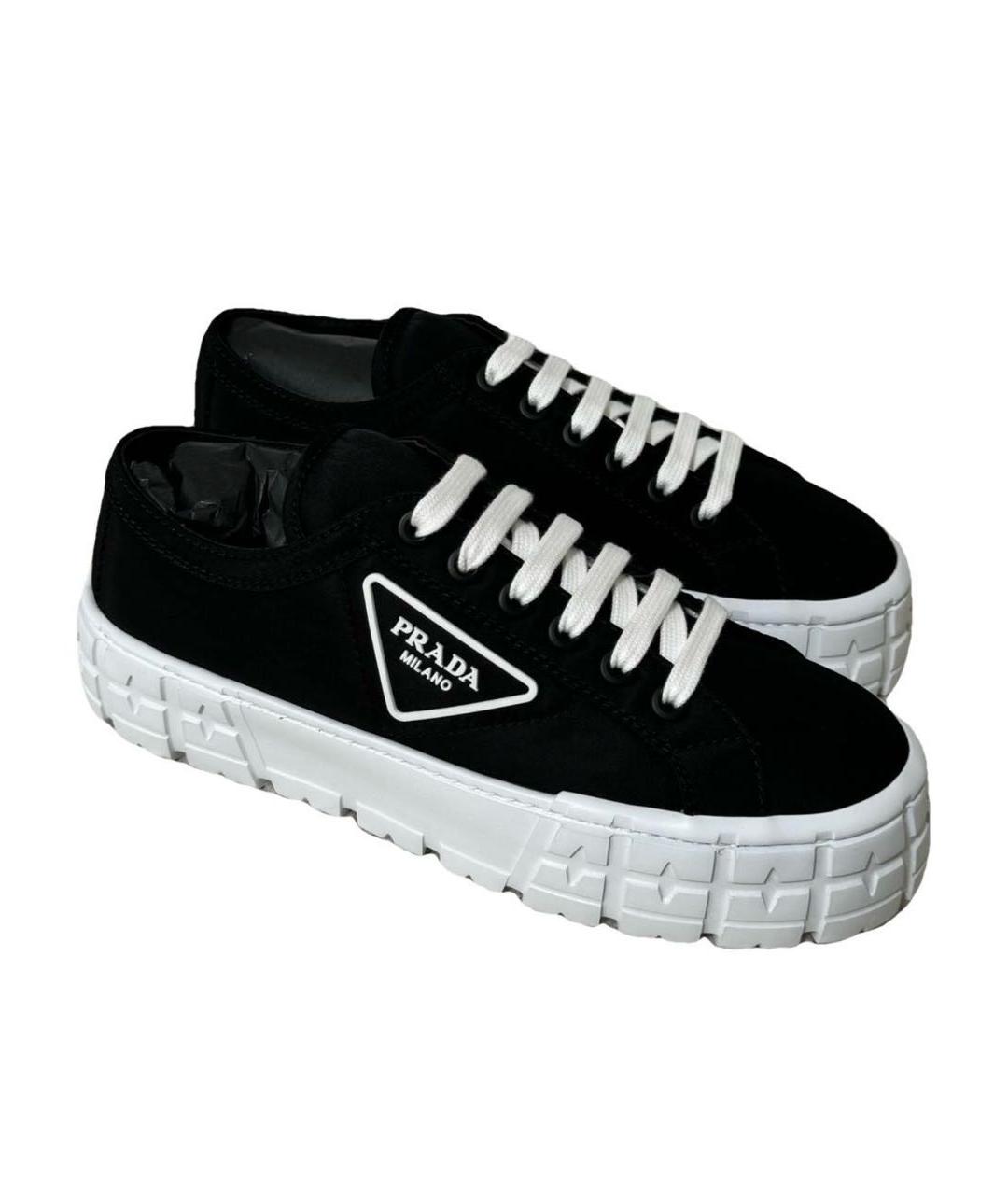 PRADA Черные текстильные кеды, фото 2
