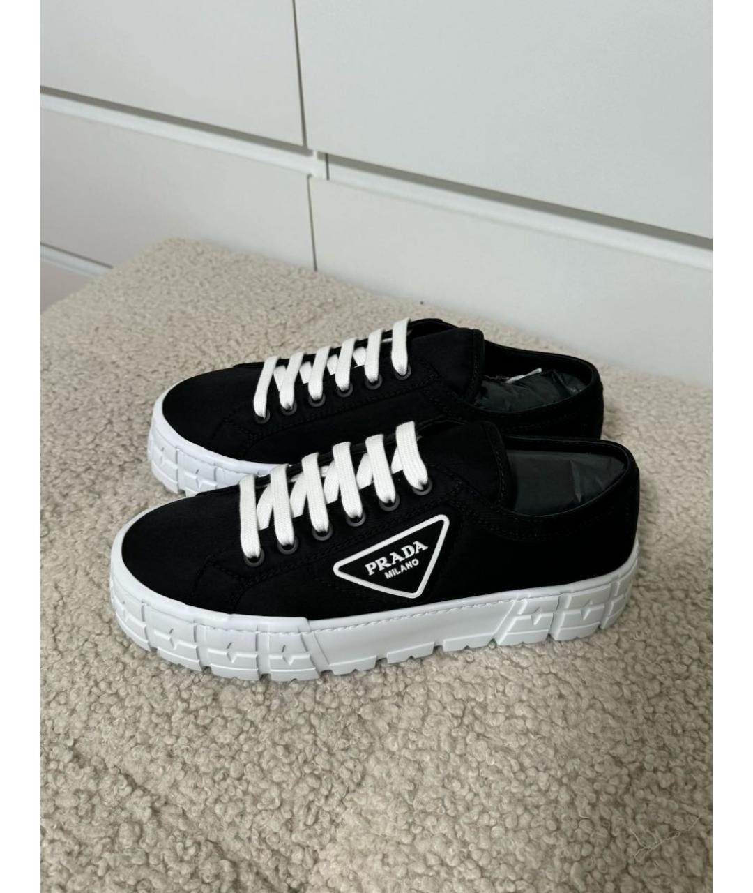 PRADA Черные текстильные кеды, фото 8