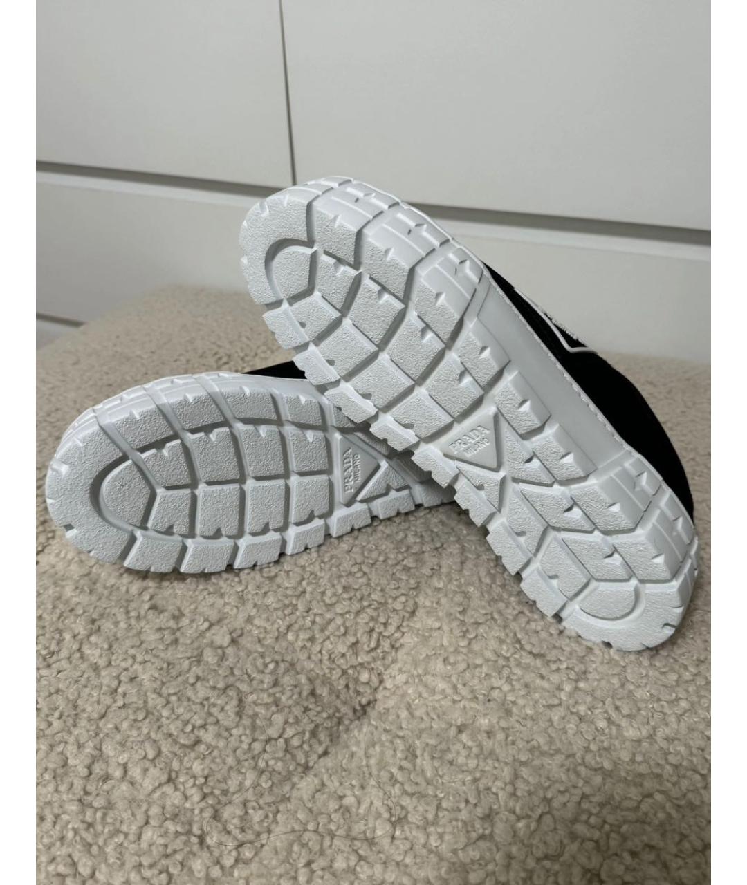 PRADA Черные текстильные кеды, фото 6