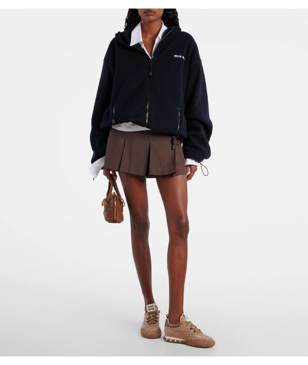 MIU MIU Бежевые текстильные кроссовки, фото 2