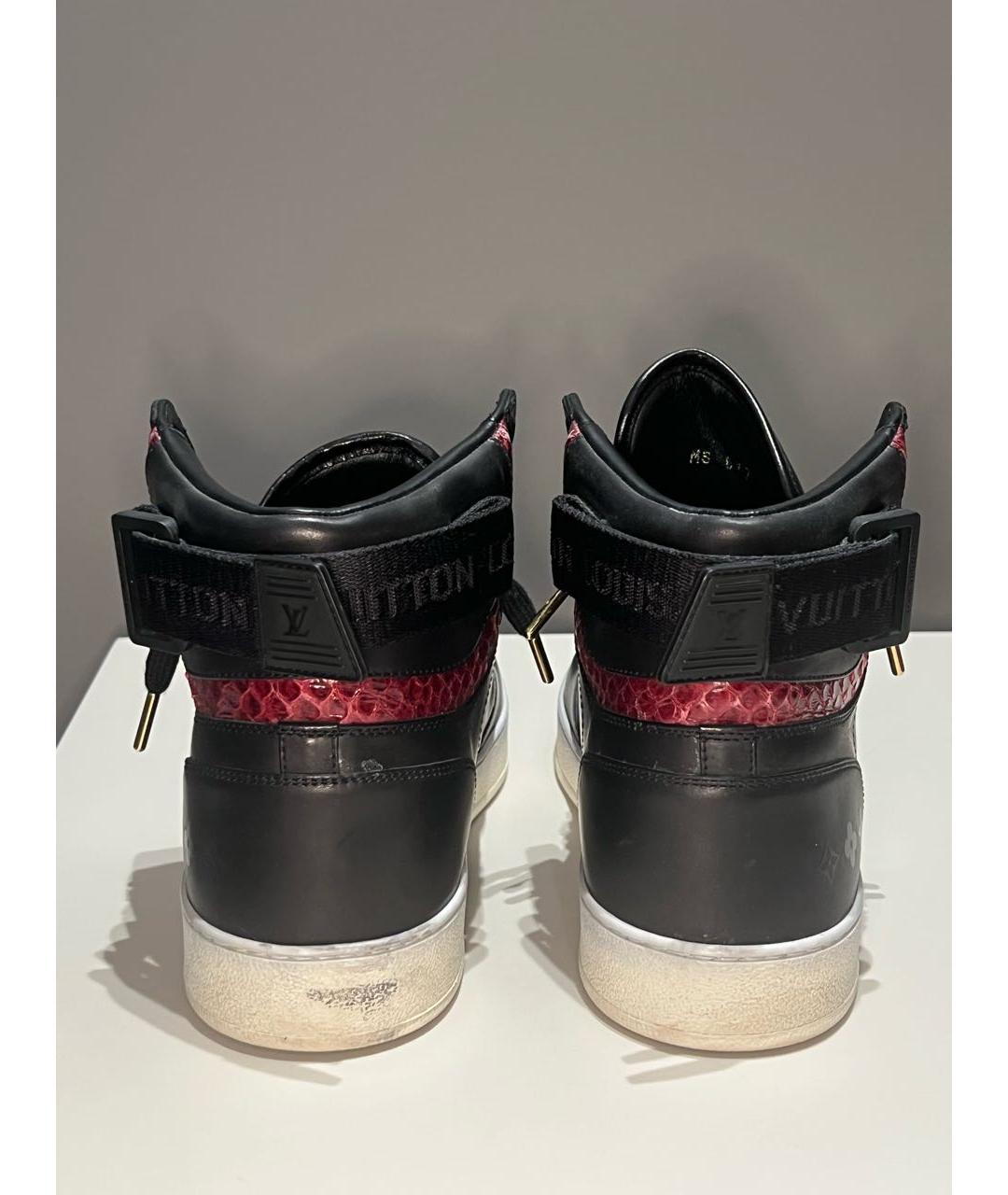 LOUIS VUITTON Черные кожаные высокие кроссовки / кеды, фото 4