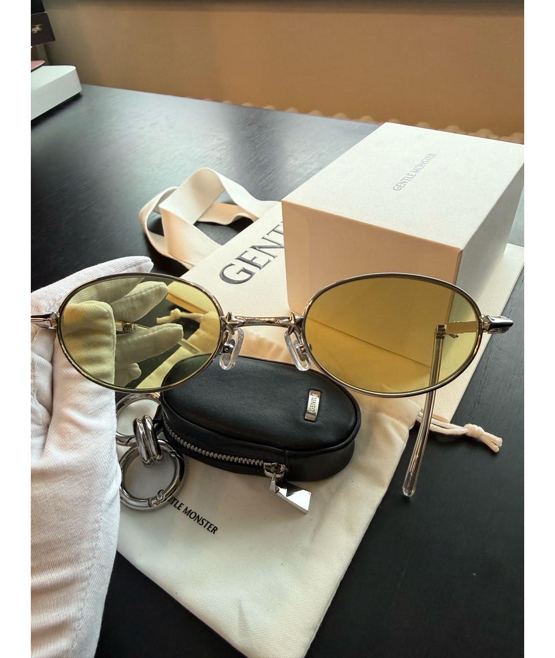 GENTLE MONSTER Серебряные металлические солнцезащитные очки, фото 3