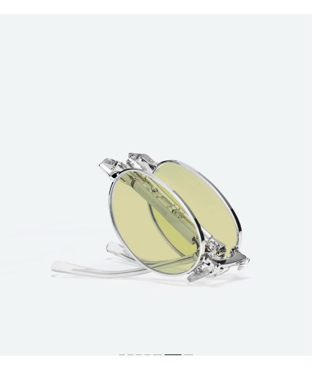 GENTLE MONSTER Серебряные металлические солнцезащитные очки, фото 8