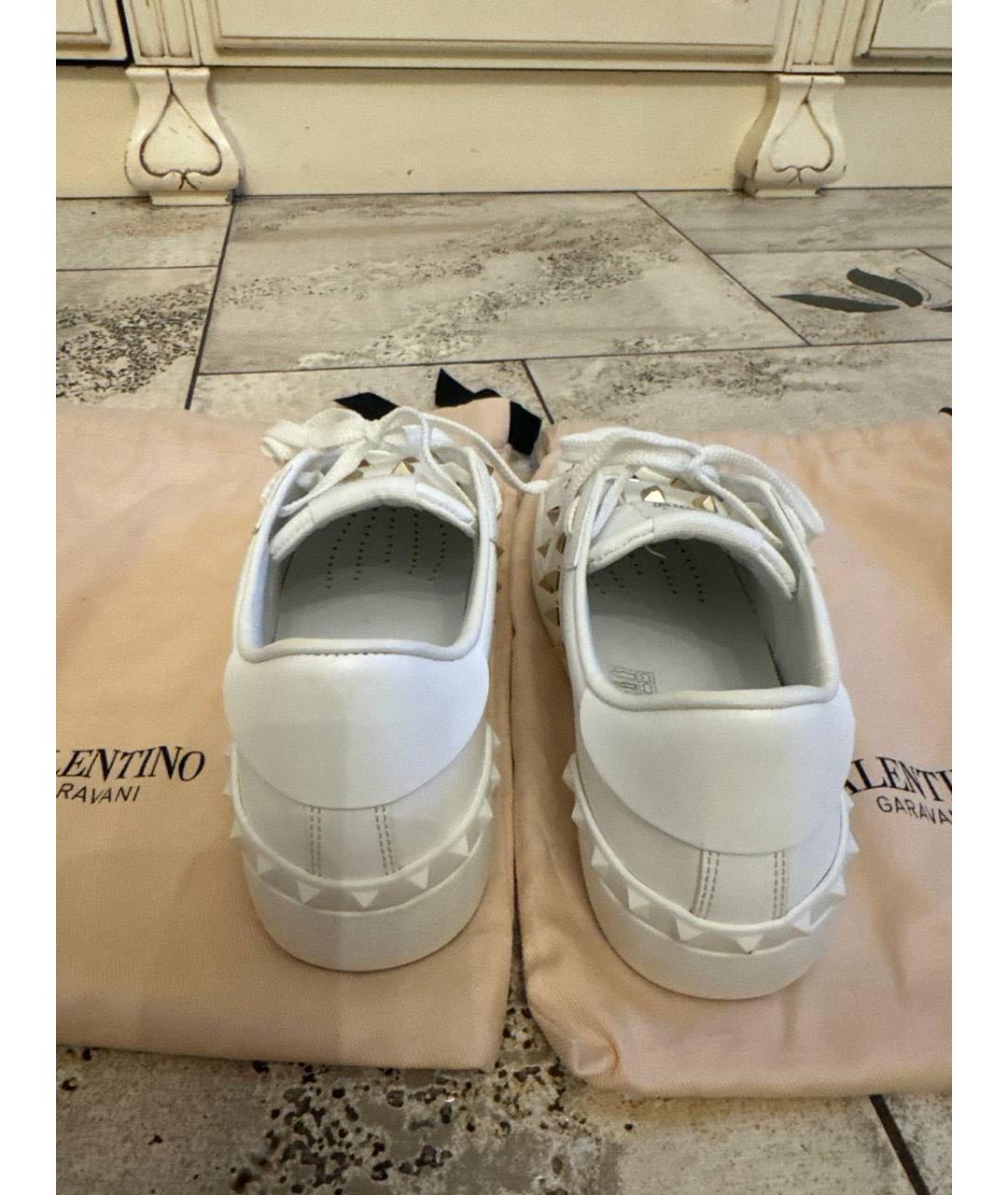 VALENTINO Белые кожаные кроссовки, фото 4
