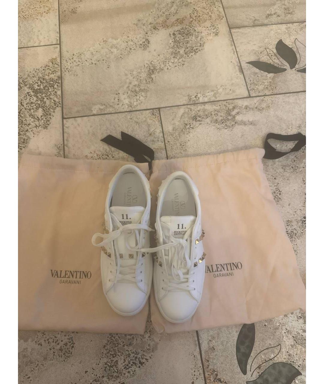 VALENTINO Белые кожаные кроссовки, фото 3