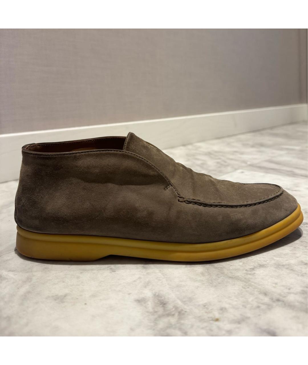 LORO PIANA Коричневые замшевые лоферы, фото 5