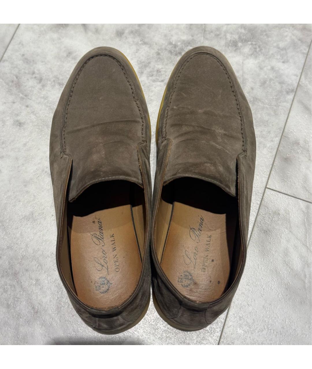 LORO PIANA Коричневые замшевые лоферы, фото 3