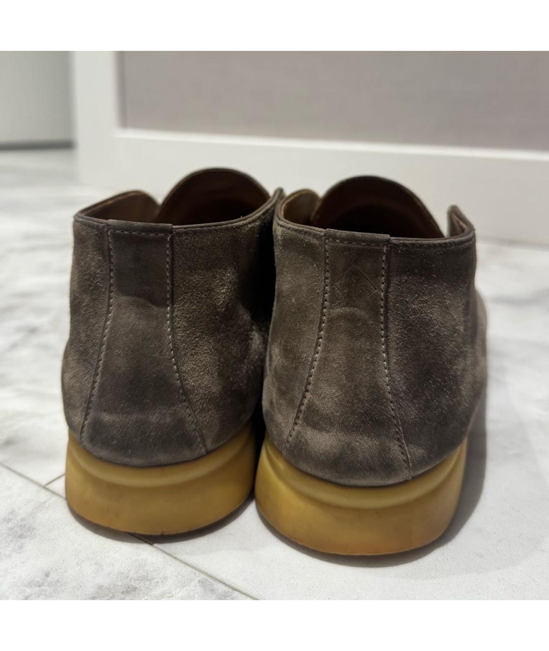 LORO PIANA Коричневые замшевые лоферы, фото 4