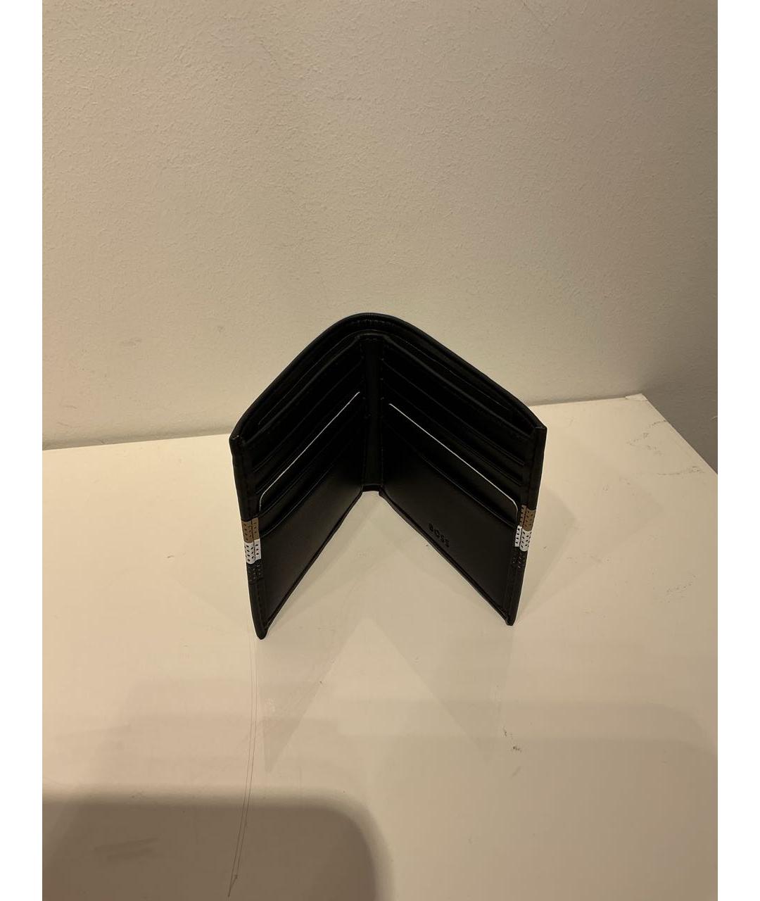 HUGO BOSS Черный кожаный кошелек, фото 3