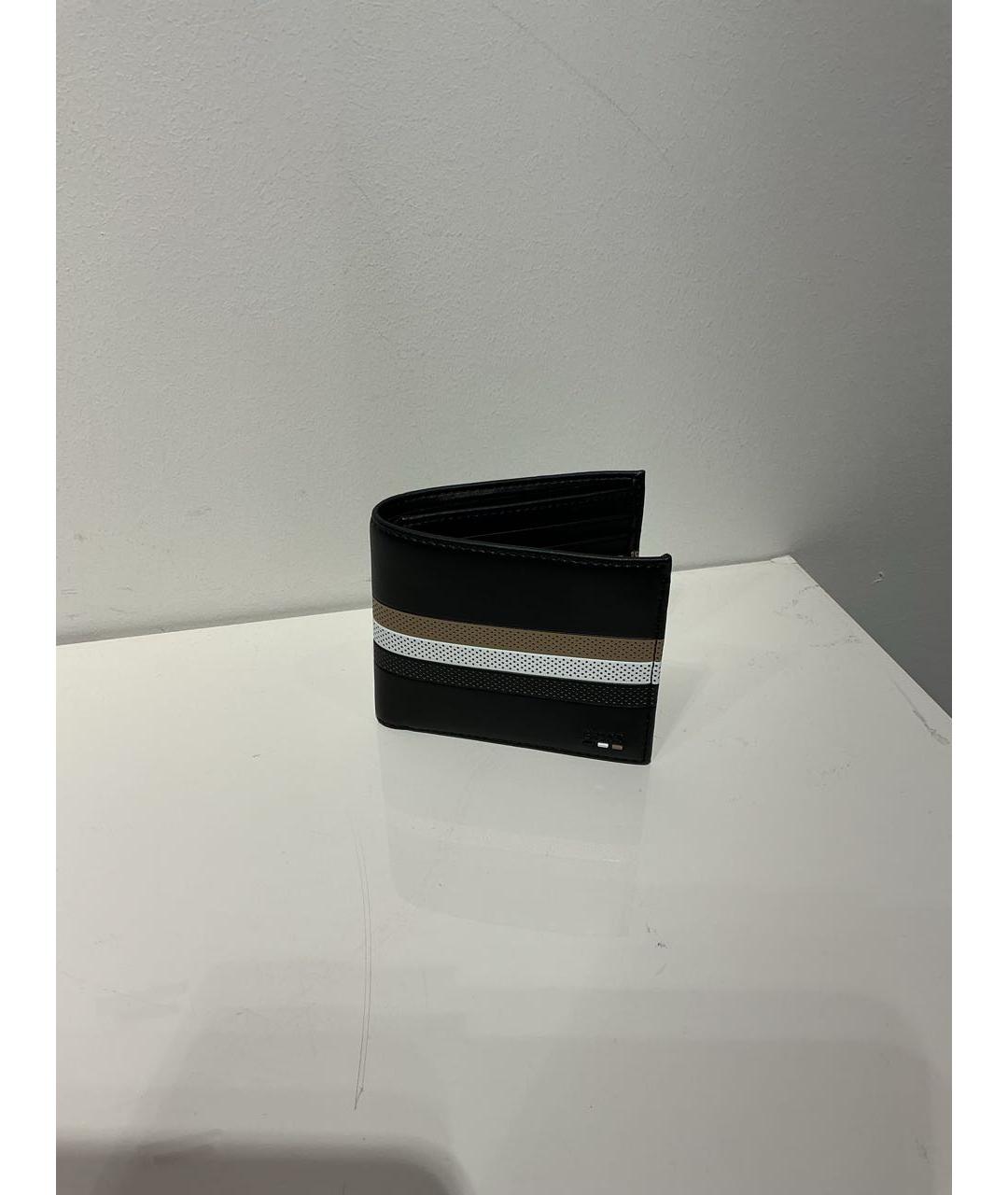 HUGO BOSS Черный кожаный кошелек, фото 2