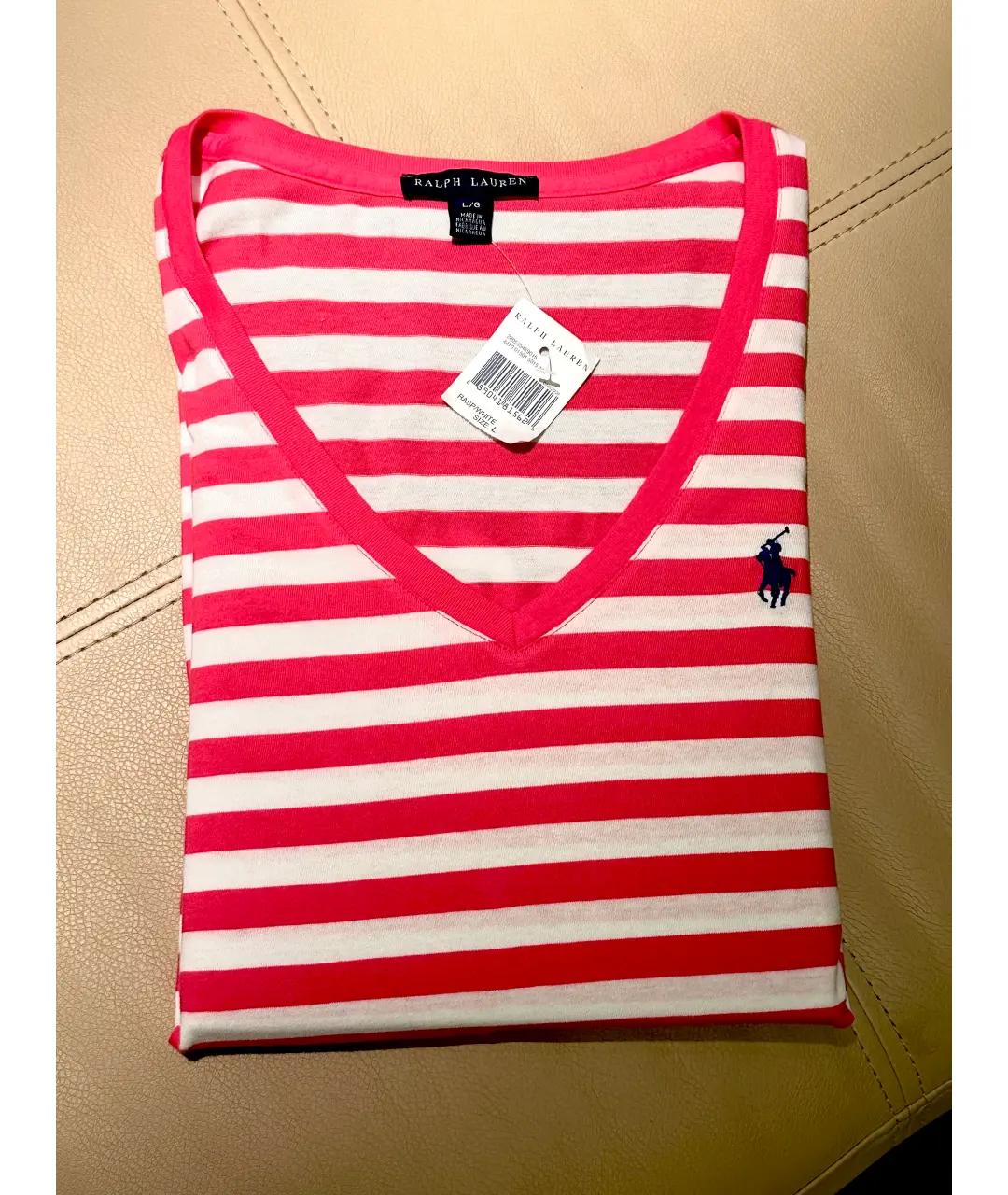 RALPH LAUREN Розовая хлопковая футболка, фото 5