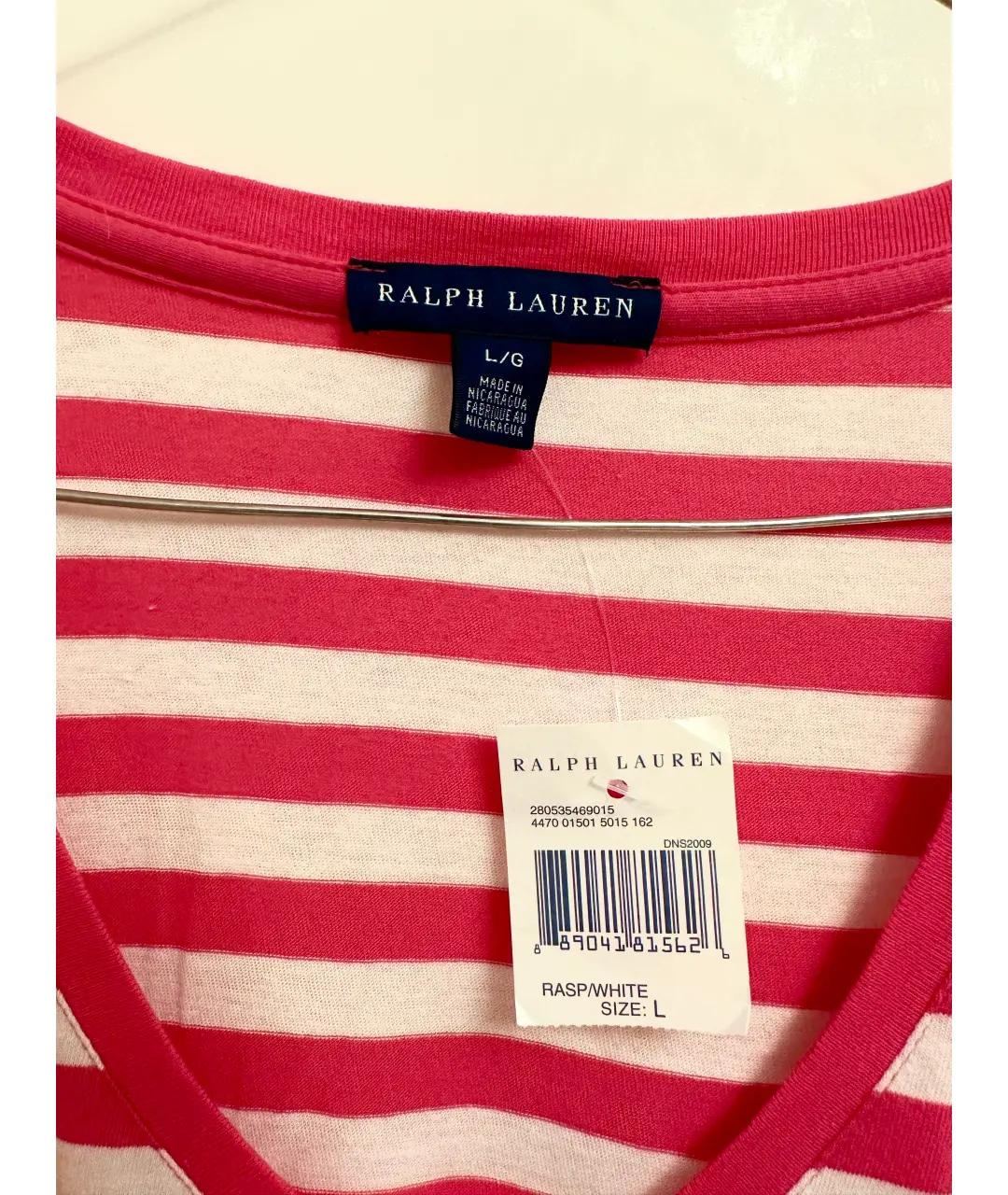 RALPH LAUREN Розовая хлопковая футболка, фото 6