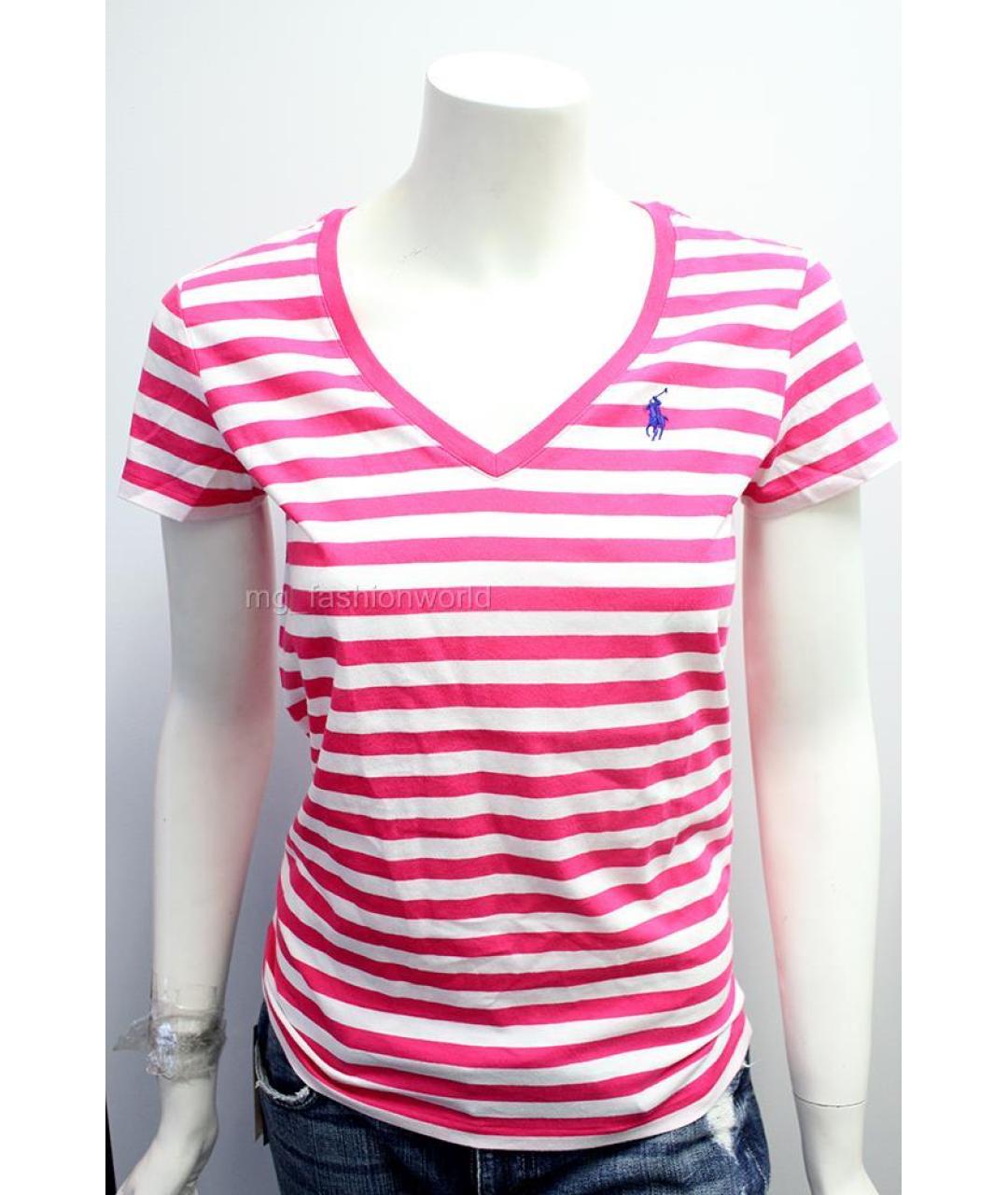 RALPH LAUREN Розовая хлопковая футболка, фото 7