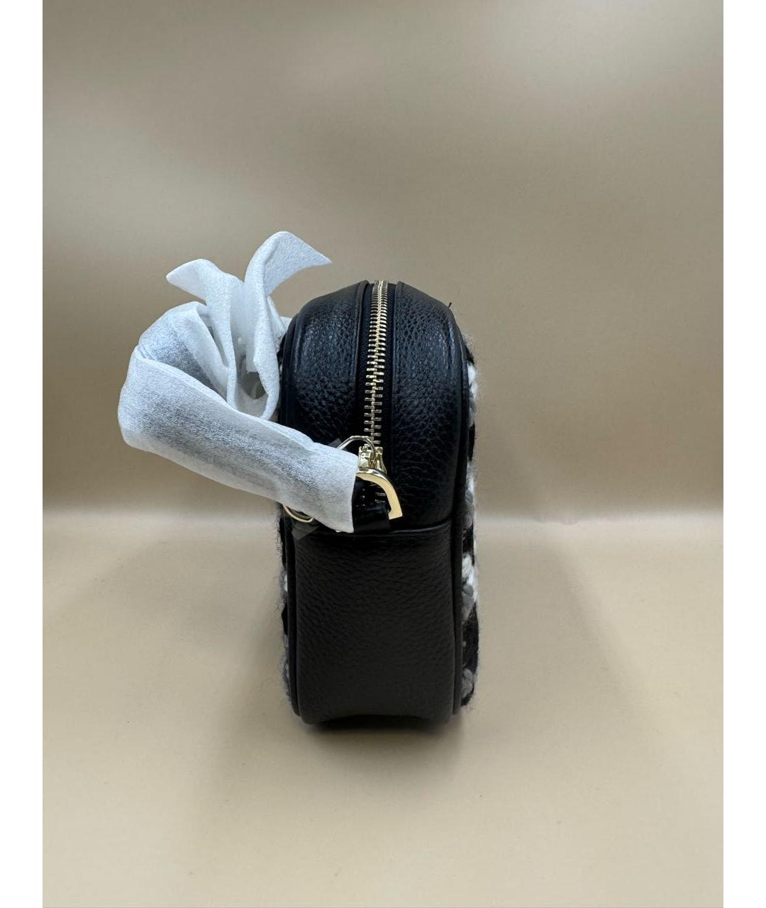 PATRIZIA PEPE Черная кожаная сумка через плечо, фото 4
