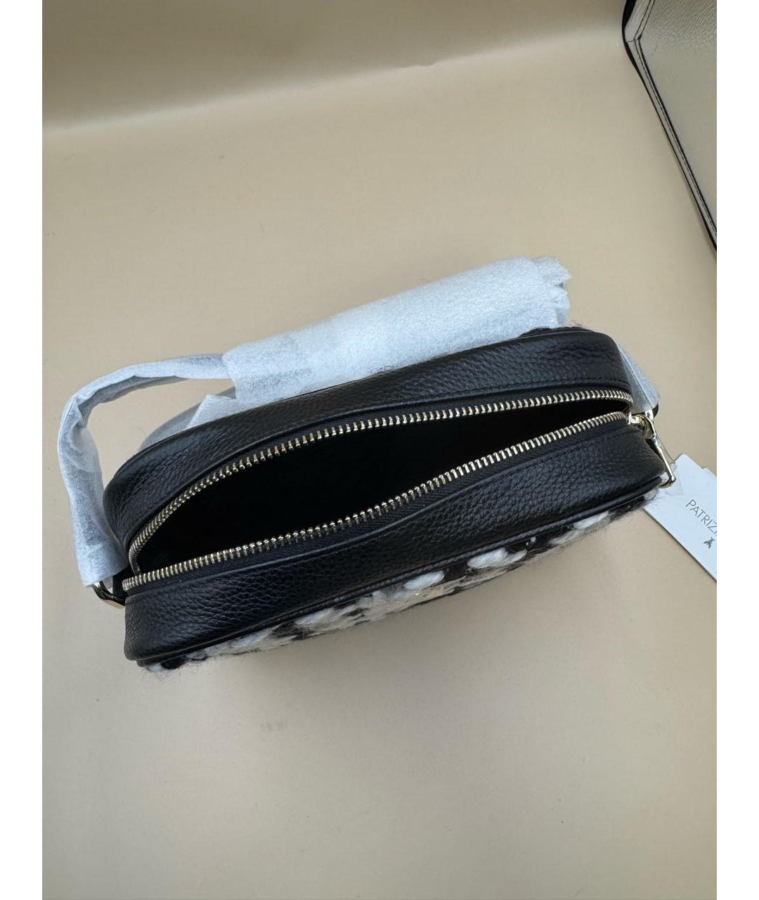 PATRIZIA PEPE Черная кожаная сумка через плечо, фото 7