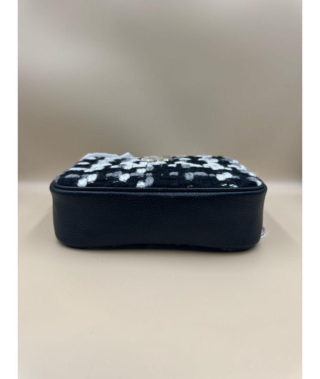 PATRIZIA PEPE Черная кожаная сумка через плечо, фото 5