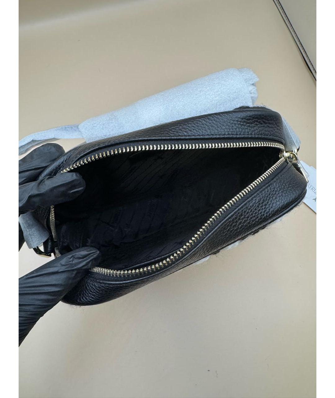 PATRIZIA PEPE Черная кожаная сумка через плечо, фото 6