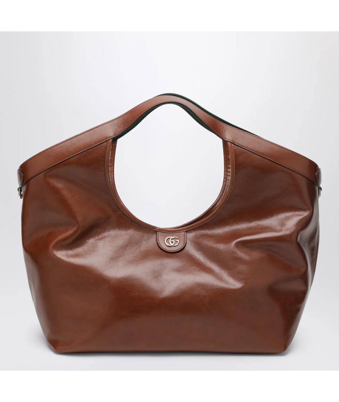 GUCCI Коричневая кожаная сумка тоут, фото 3