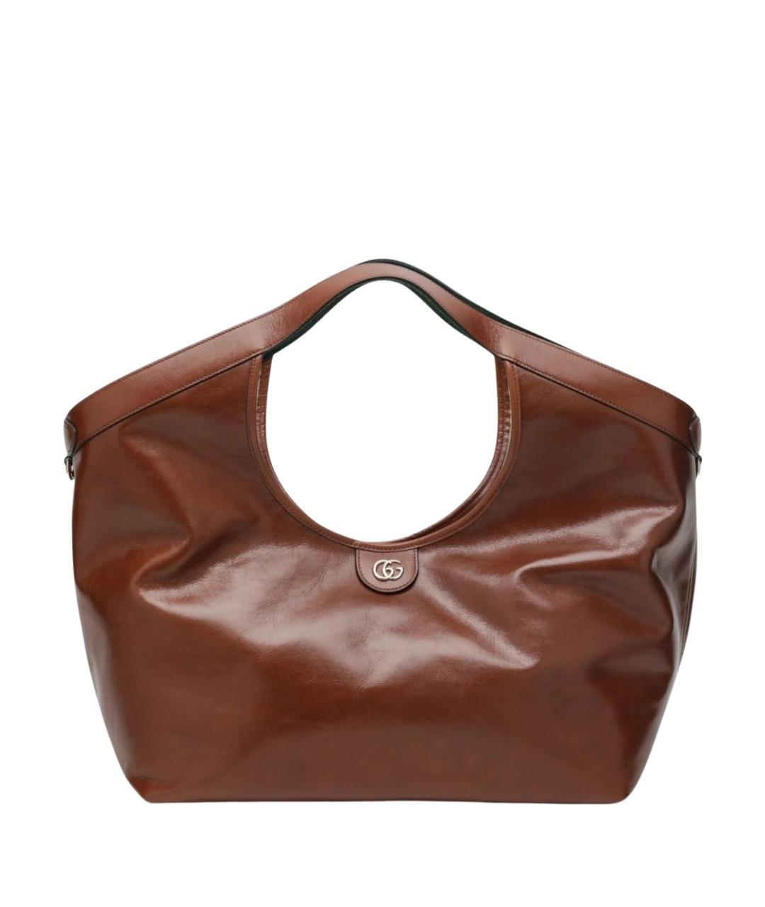 GUCCI Коричневая кожаная сумка тоут, фото 1