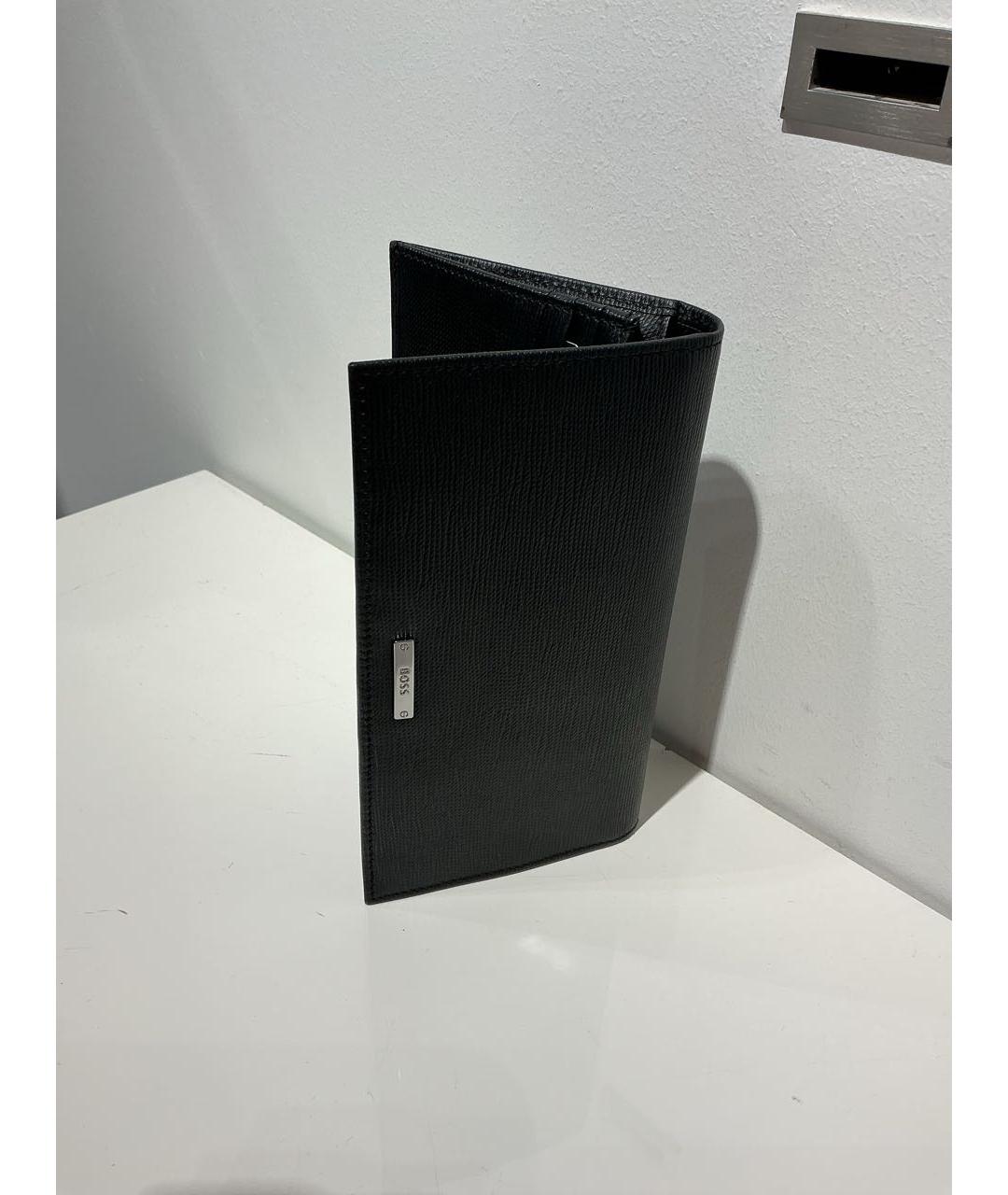 HUGO BOSS Черный кожаный кошелек, фото 4