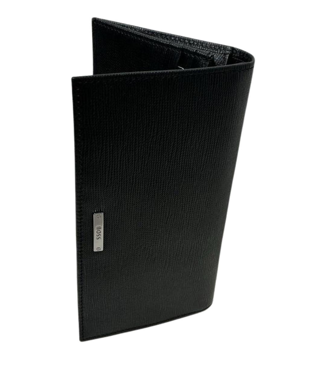 HUGO BOSS Черный кожаный кошелек, фото 1