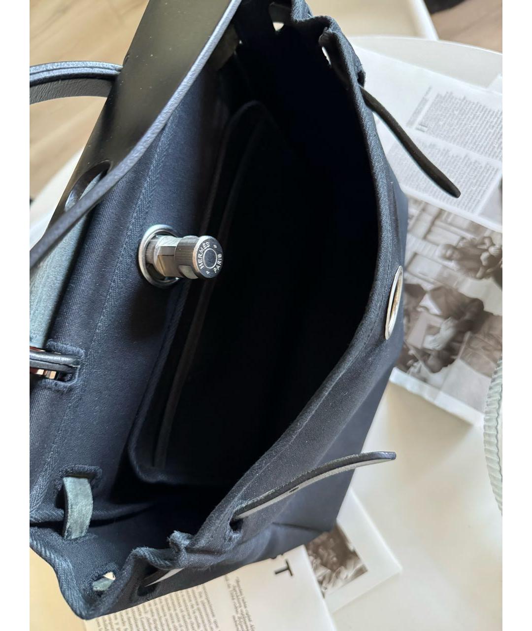 HERMES Черная тканевая сумка через плечо, фото 4