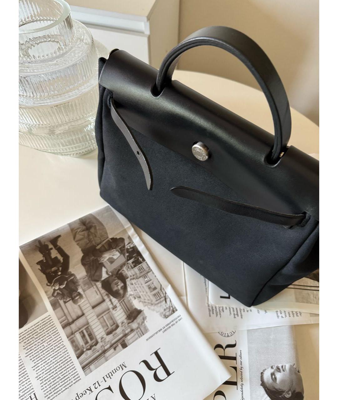 HERMES Черная тканевая сумка через плечо, фото 2