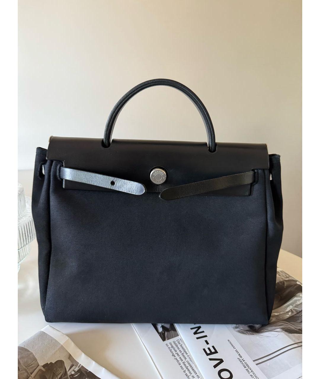 HERMES Черная тканевая сумка через плечо, фото 9