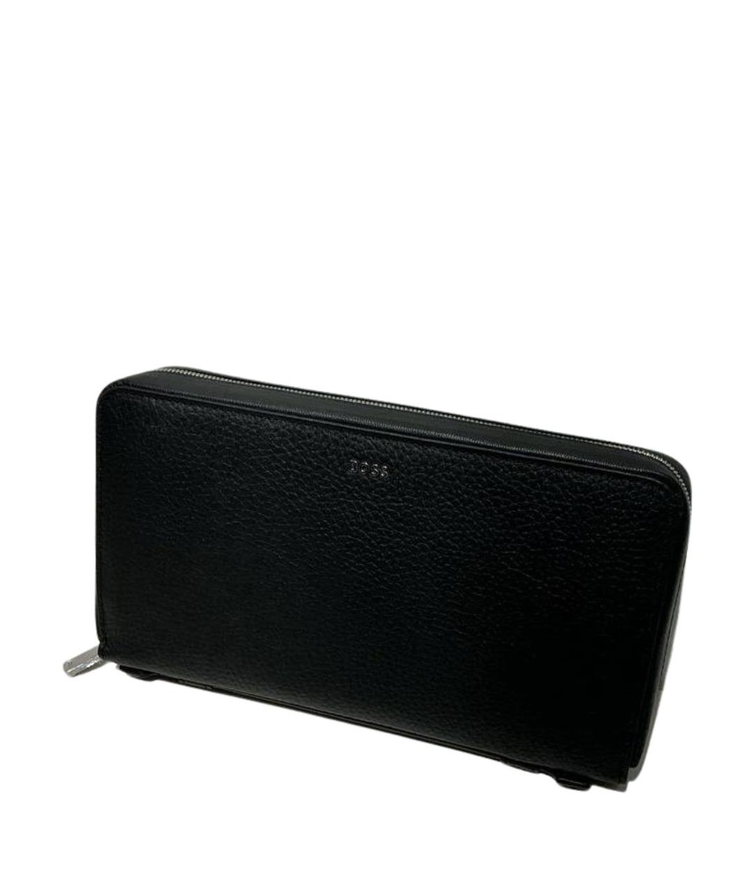 HUGO BOSS Черный кожаный кошелек, фото 1