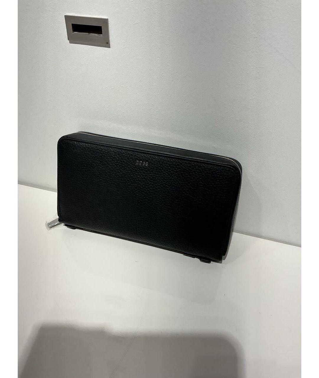 HUGO BOSS Черный кожаный кошелек, фото 4