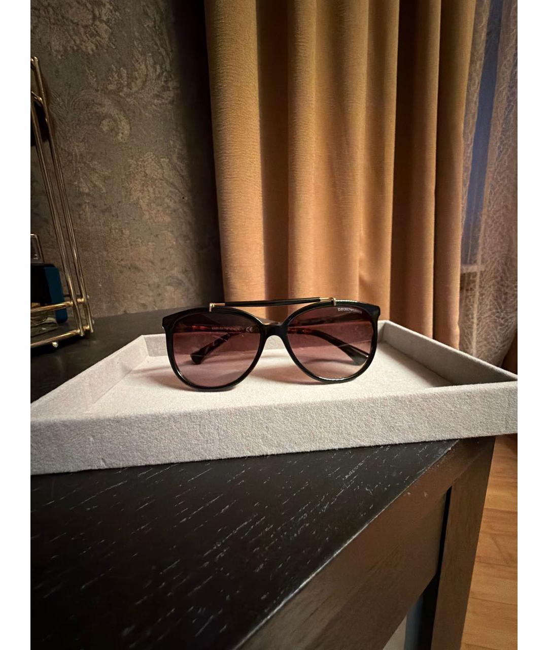 EMPORIO ARMANI Коричневые пластиковые солнцезащитные очки, фото 7