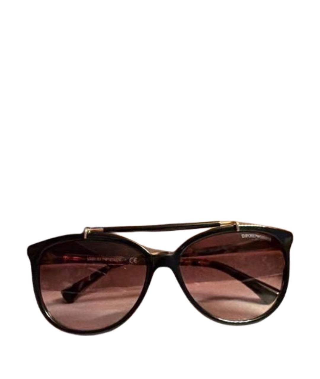 EMPORIO ARMANI Коричневые пластиковые солнцезащитные очки, фото 1