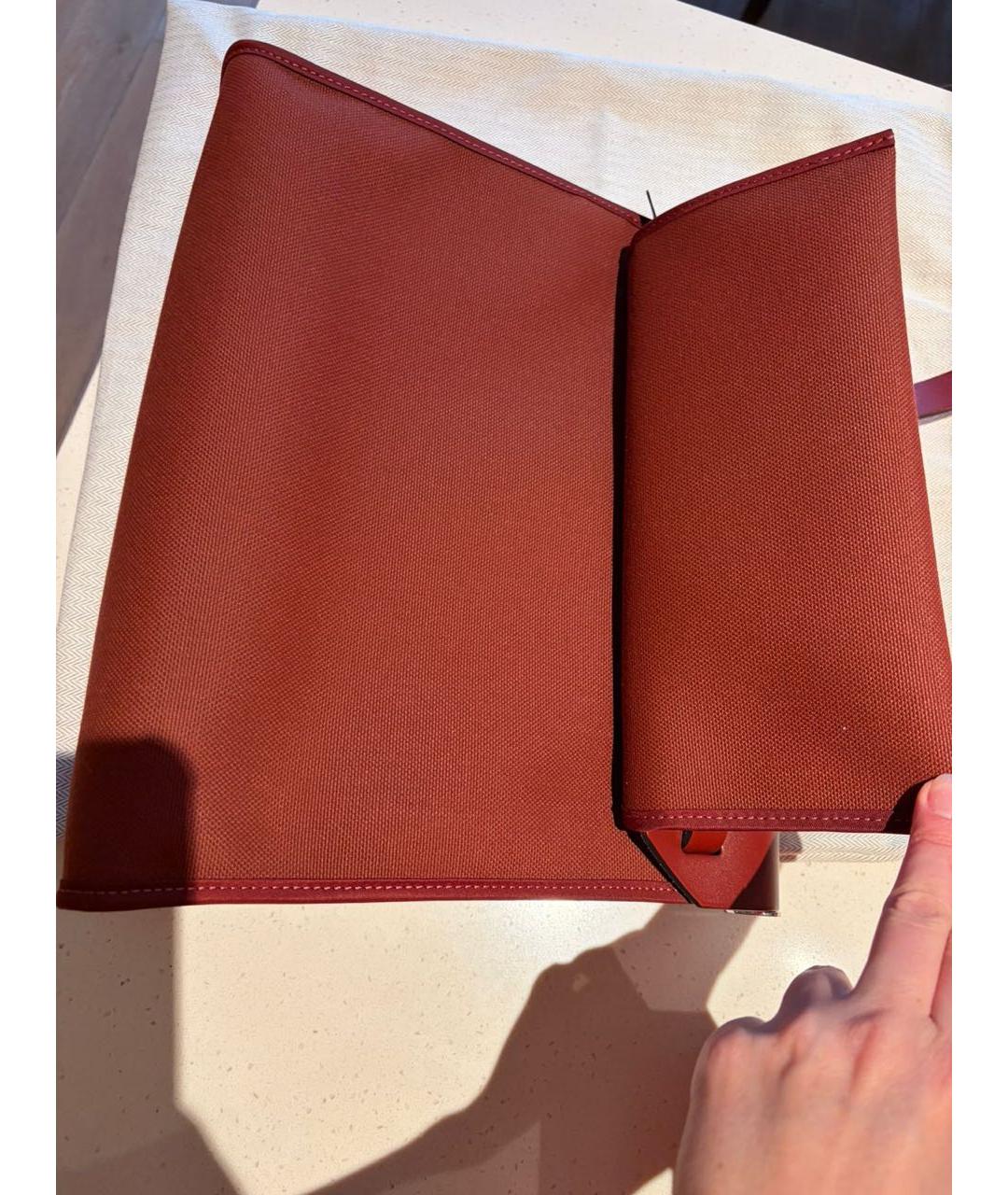 HERMES Бордовая тканевая сумка через плечо, фото 2