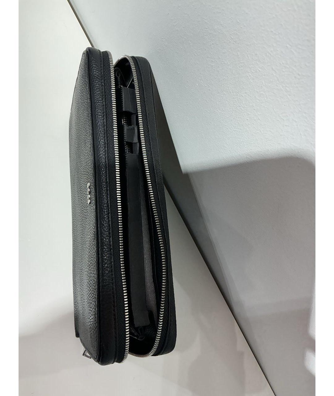 HUGO BOSS Черный кожаный кошелек, фото 4