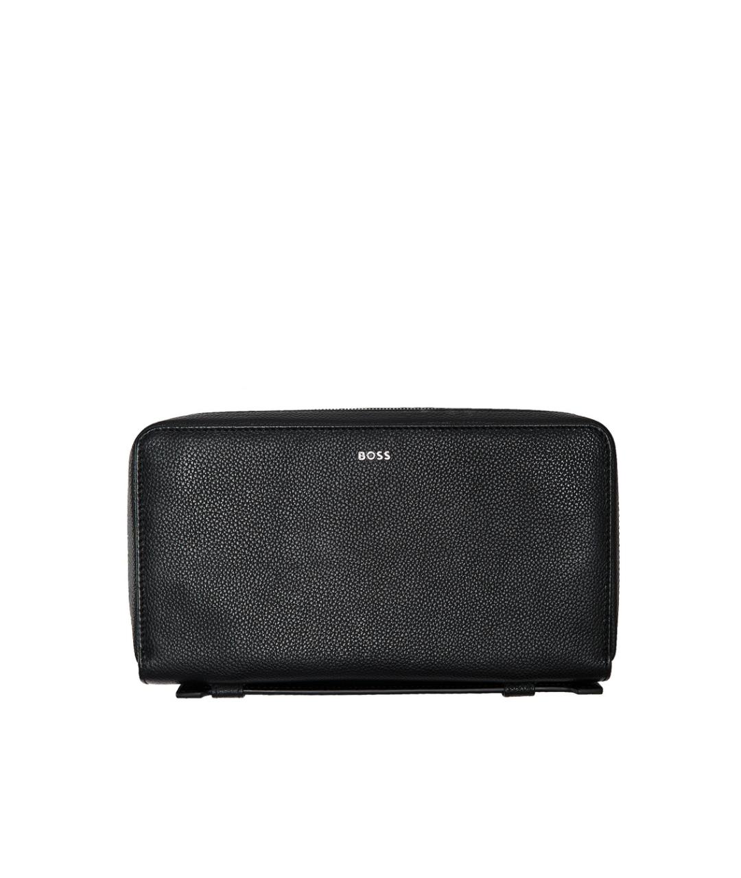 HUGO BOSS Черный кожаный кошелек, фото 1