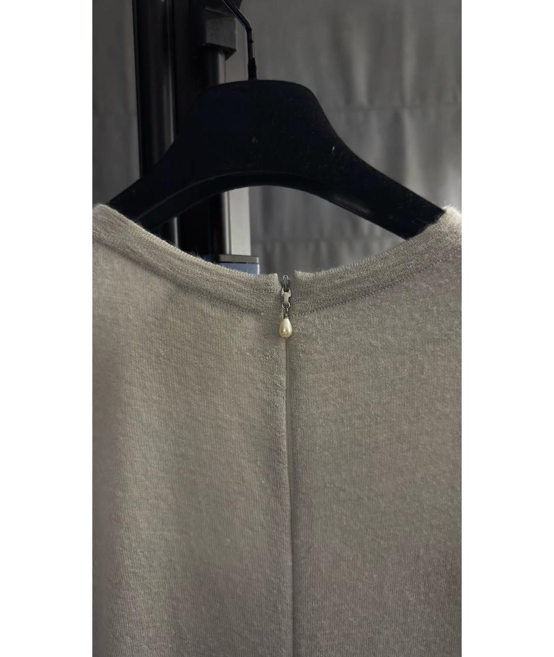 CHANEL Серое кашемировое повседневное платье, фото 4